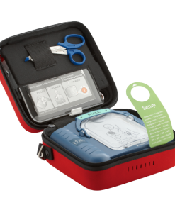 Philips HS1 Defibrillator Machine in Red Case with Pads