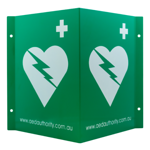 AED Authority Green And White Wall Sign