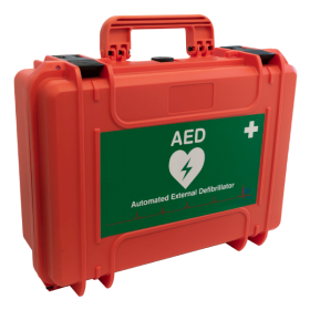 AUD Authority Branded Red Hard-Shell Defibrillator Case