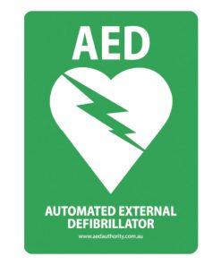 Photo of Green AED Directional Sign