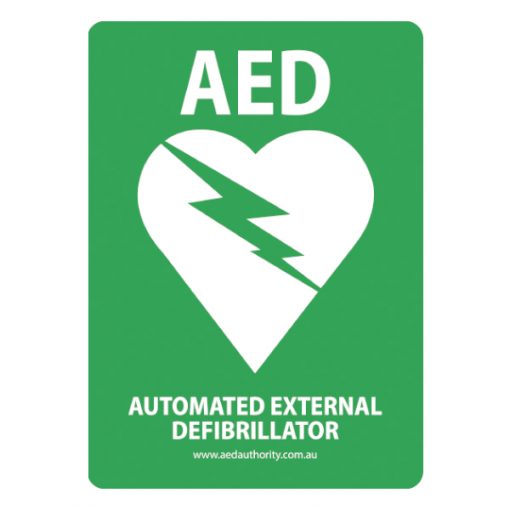 Photo of Green AED Directional Sign