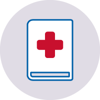 Red Cross Medical Icon In A Light Grey Circle And White Background